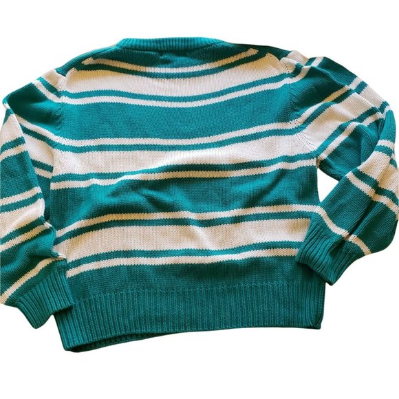Vintage 1990's Sweater Striped Parker Vienna 100% Cotton Size M - Picture 2 of 10